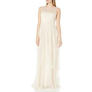 NWT Hyacinth Tiered Dress with Illusion Top
